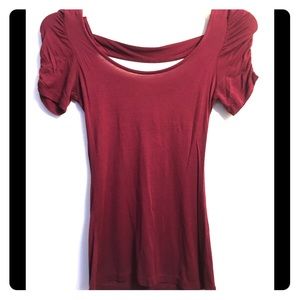 Maroon short sleeve top